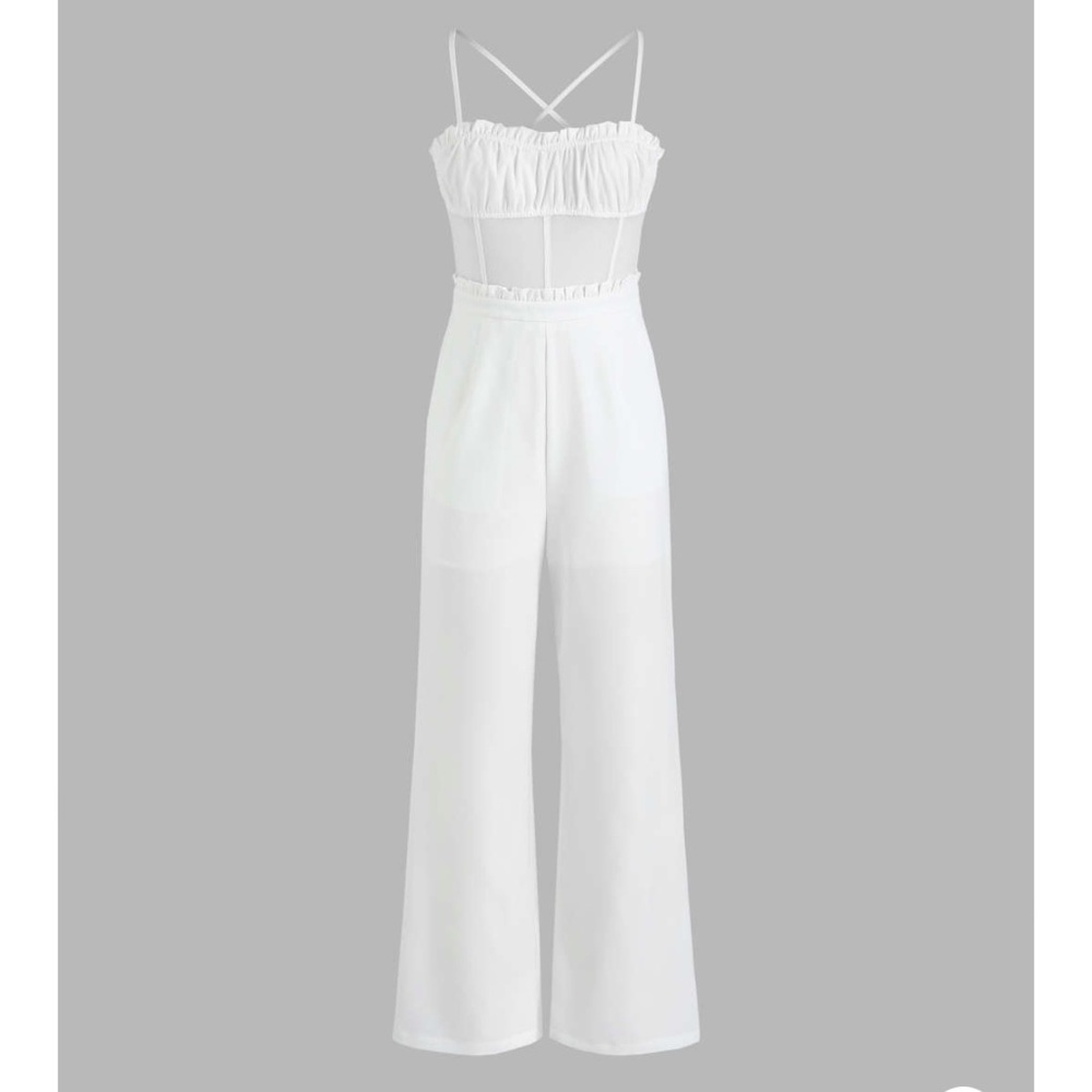 Solid Corset Lace Up Jumpsuit